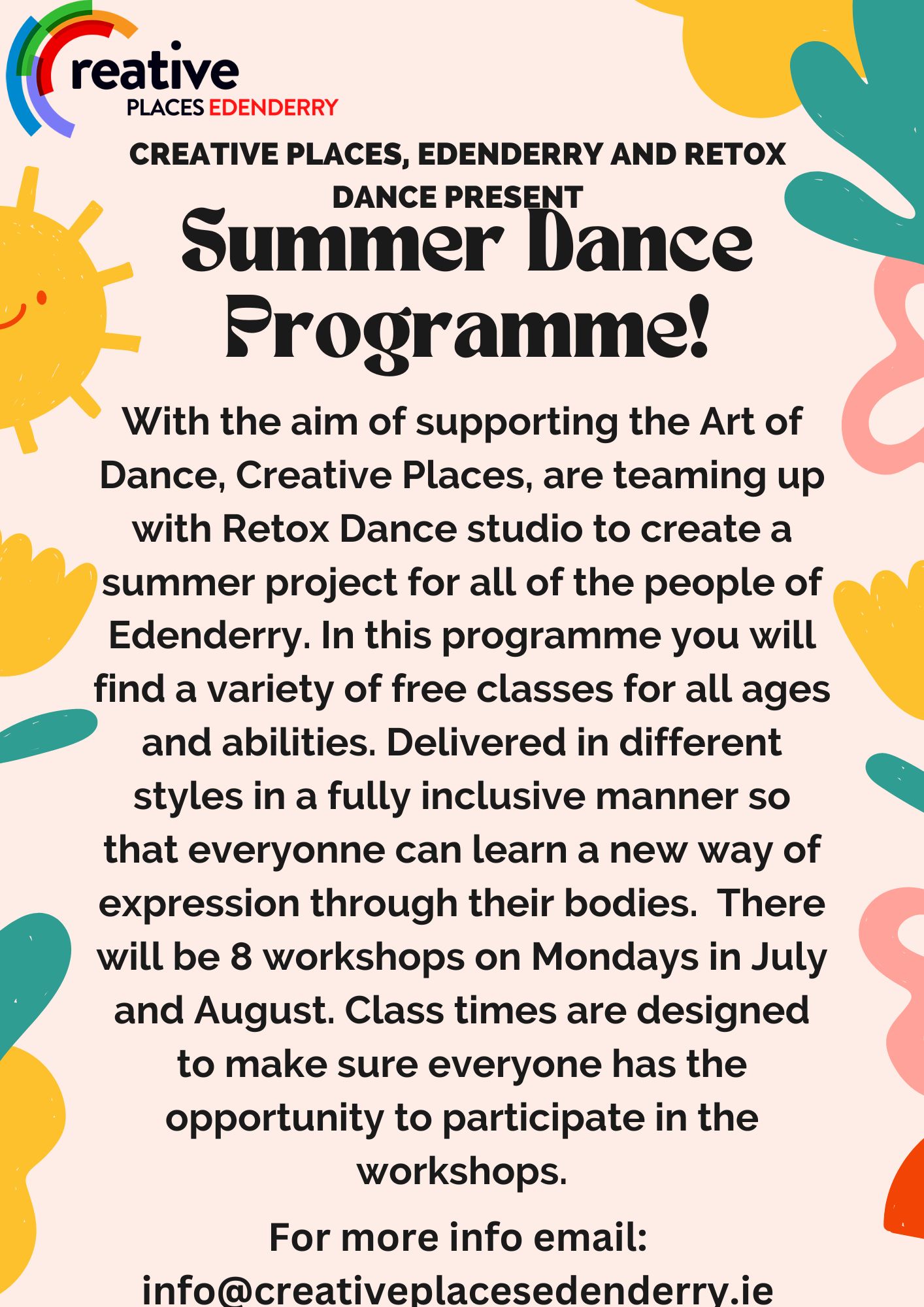 Creative Places, Edenderry and Retox Dance present a Summer Dance Programme!