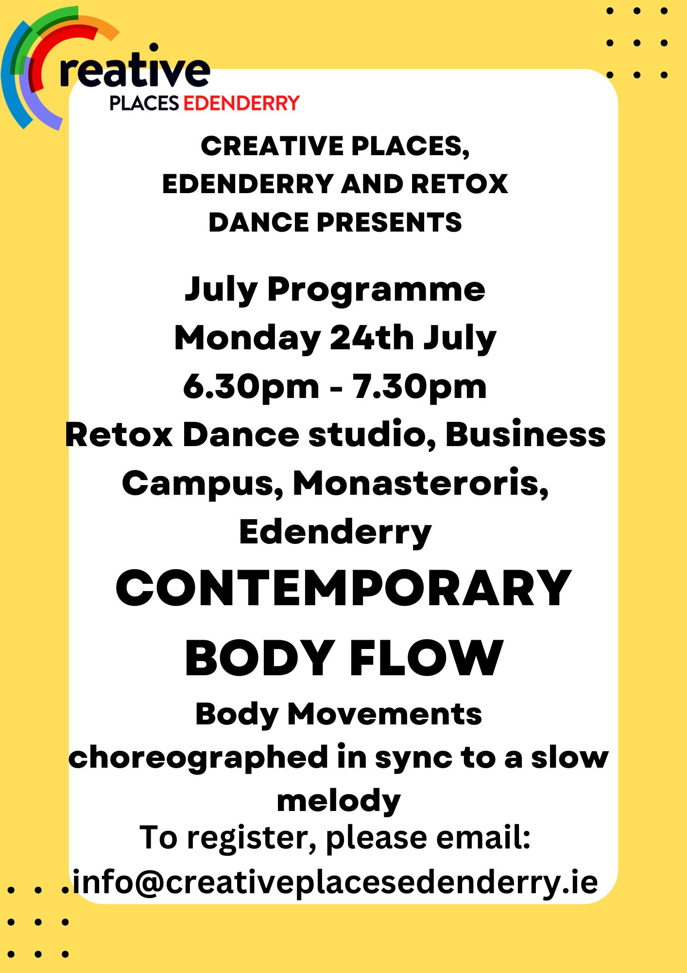 Contemporary Body Flow dance class – adults